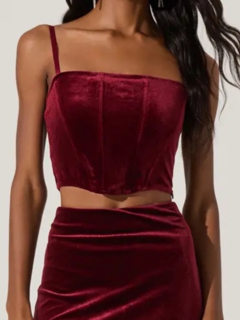 ASTR The Label Velvet Corset Top